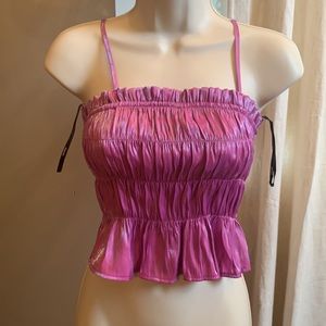 Forever 21 Purple Sheeny Crop Top